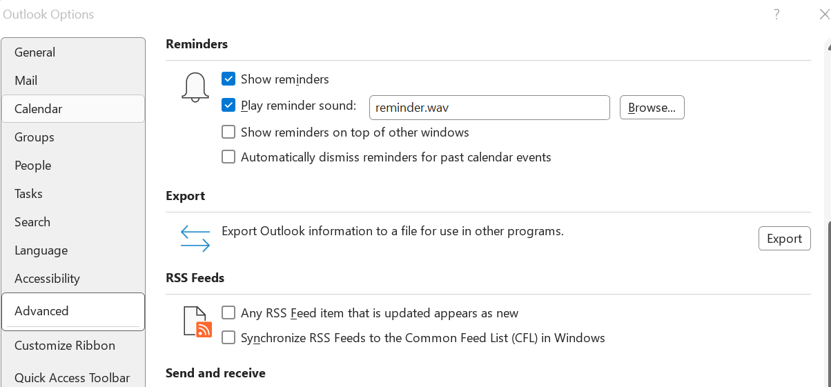 Disable RSS feed